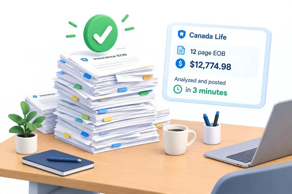 Illustration of an EOB being matched to a claim and posted